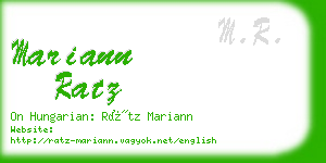 mariann ratz business card
